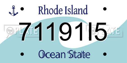 71191I5 Rhode Island License Plate