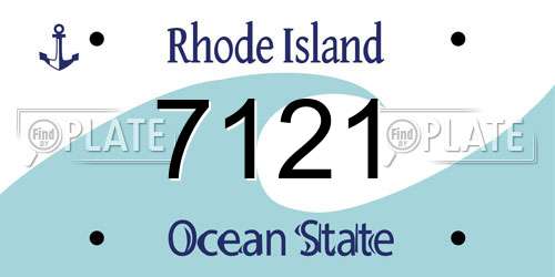 7121 Rhode Island License Plate