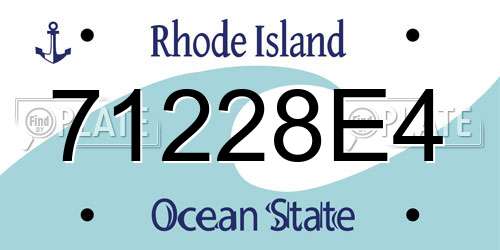 71228E4 Rhode Island License Plate