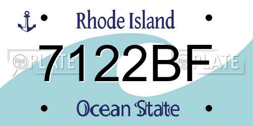 7122BF Rhode Island License Plate