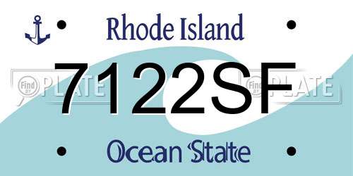 7122SF Rhode Island License Plate