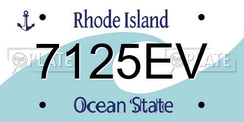 7125EV Rhode Island License Plate