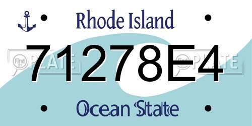 71278E4 Rhode Island License Plate