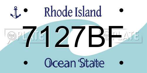 7127BF Rhode Island License Plate