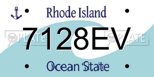 7128EV Rhode Island License Plate