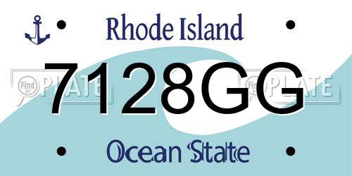 7128GG Rhode Island License Plate
