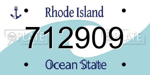 712909 Rhode Island License Plate