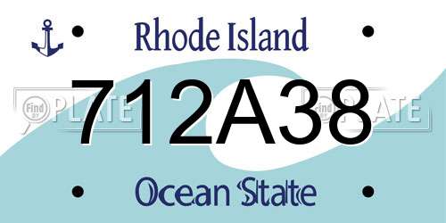 712A38 Rhode Island License Plate