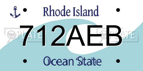 712AEB Rhode Island License Plate