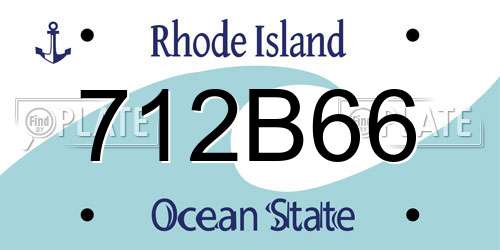 712B66 Rhode Island License Plate