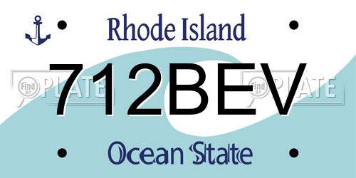 712BEV Rhode Island License Plate