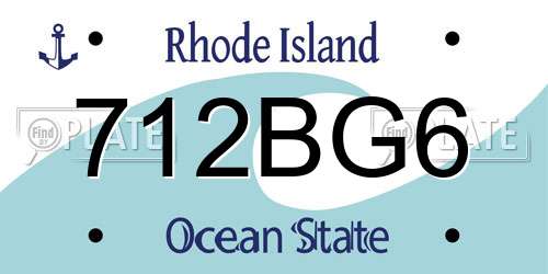 712BG6 Rhode Island License Plate