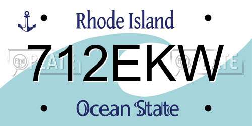 712EKW Rhode Island License Plate