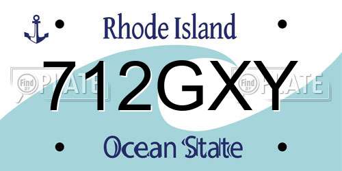 712GXY Rhode Island License Plate