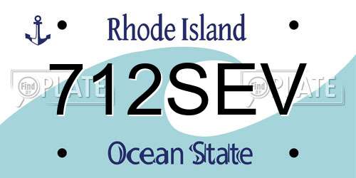 712SEV Rhode Island License Plate
