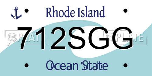 712SGG Rhode Island License Plate