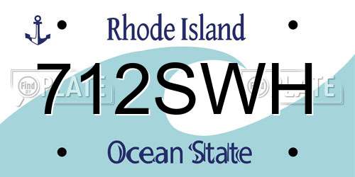 712SWH Rhode Island License Plate