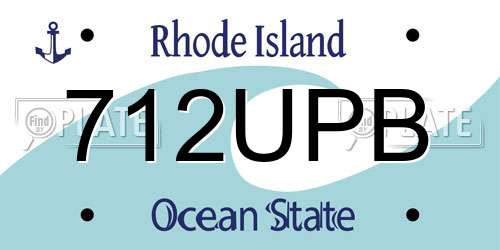 712UPB Rhode Island License Plate