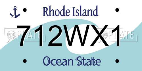 712WX1 Rhode Island License Plate