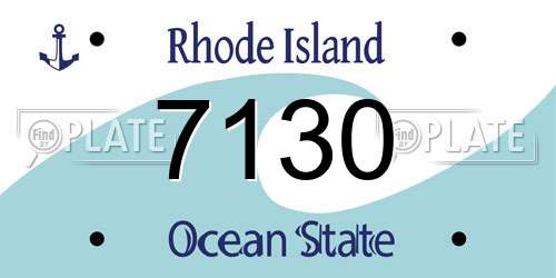 7130 Rhode Island License Plate