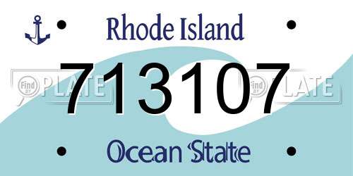 713107 Rhode Island License Plate