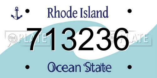 713236 Rhode Island License Plate