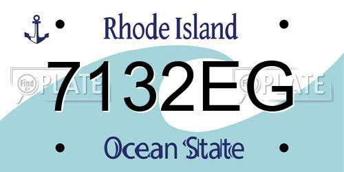 7132EG Rhode Island License Plate