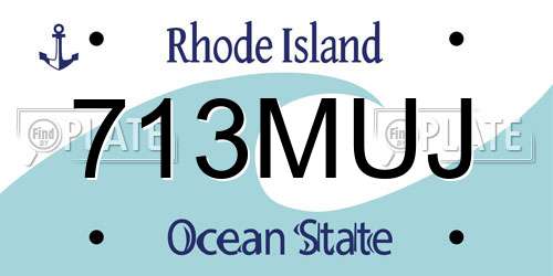 713MUJ Rhode Island License Plate