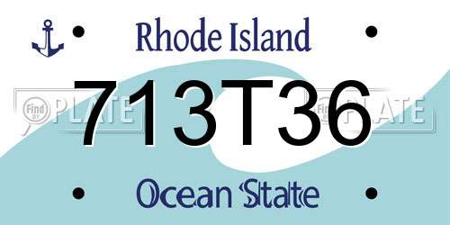713T36 Rhode Island License Plate