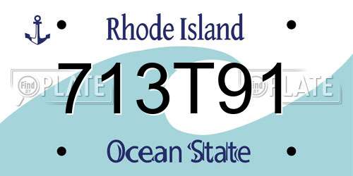 713T91 Rhode Island License Plate