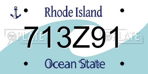 713Z91 Rhode Island License Plate