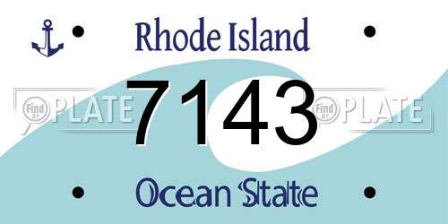 7143 Rhode Island License Plate