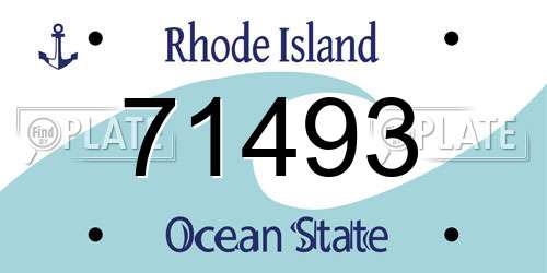 71493 Rhode Island License Plate
