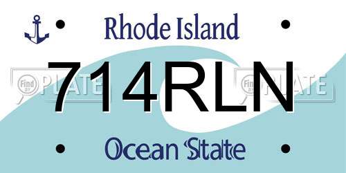 714RLN Rhode Island License Plate