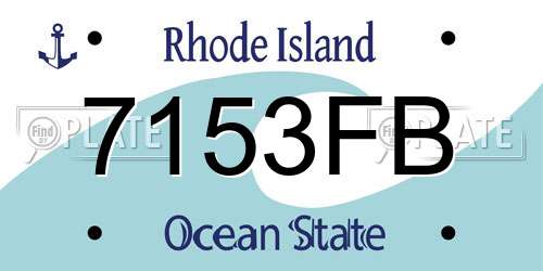 7153FB Rhode Island License Plate