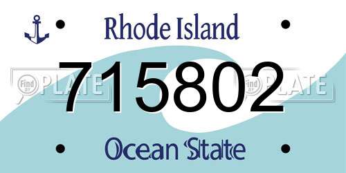 715802 Rhode Island License Plate