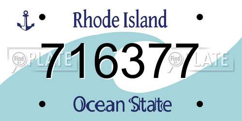 716377 Rhode Island License Plate