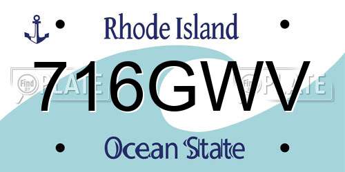716GWV Rhode Island License Plate