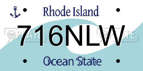 716NLW Rhode Island License Plate