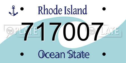 717007 Rhode Island License Plate