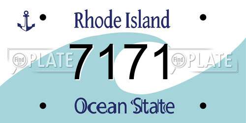 7171 Rhode Island License Plate