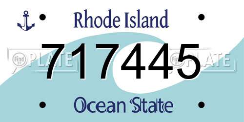 717445 Rhode Island License Plate
