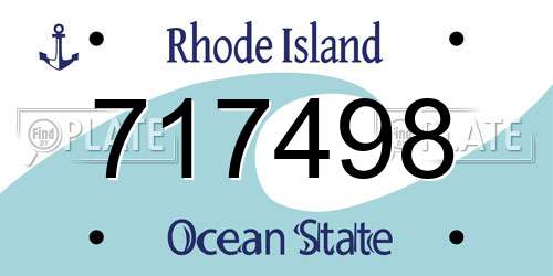 717498 Rhode Island License Plate