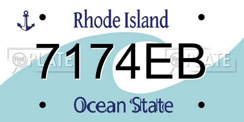 7174EB Rhode Island License Plate