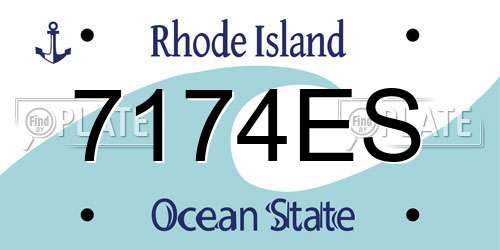 7174ES Rhode Island License Plate