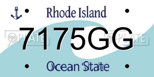 7175GG Rhode Island License Plate