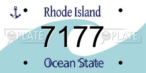 7177 Rhode Island License Plate