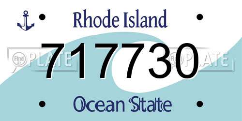 717730 Rhode Island License Plate