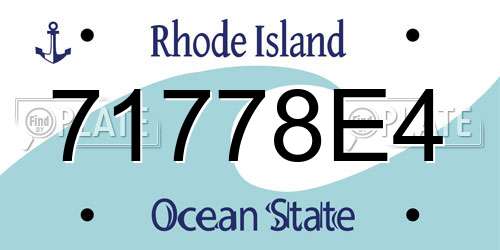 71778E4 Rhode Island License Plate