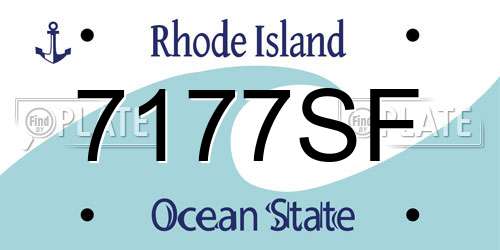 7177SF Rhode Island License Plate